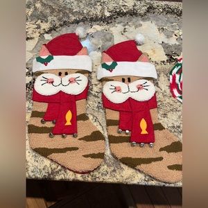 $40 for both or $25 for 1 - 22” tall Sweet Kitty Stockings with Bells